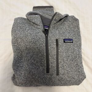 Patagonia Gray Zip Up Sweater with Stand-Up Collar
